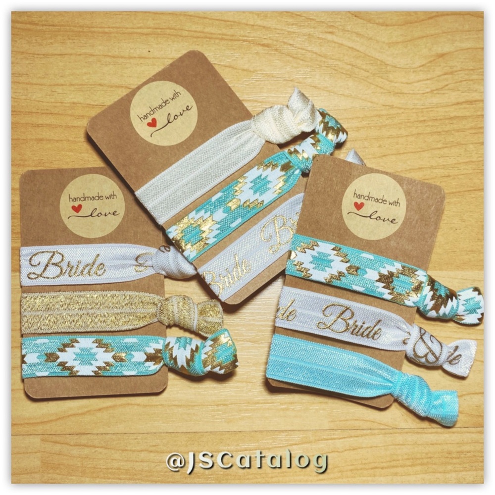 LAST PACK - 9 x Handmade Bridal No-Crease Hair Ties Sets
